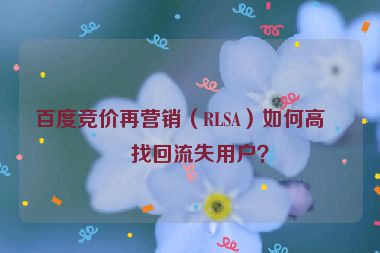 百度競價再營銷（RLSA）如何高效找回流失用戶？