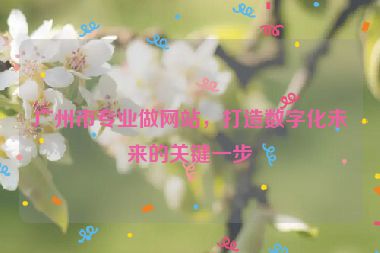 廣州市專業(yè)做網(wǎng)站，打造數(shù)字化未來(lái)的關(guān)鍵一步