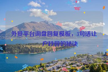 外貿(mào)平臺(tái)詢盤回復(fù)模板，3句話讓客戶秒回的秘訣