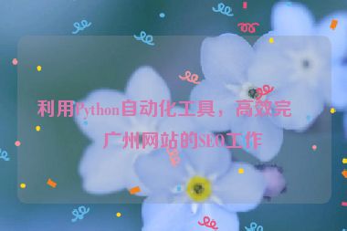 利用Python自動化工具，高效完成廣州網(wǎng)站的SEO工作