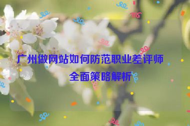 廣州做網(wǎng)站如何防范職業(yè)差評師？全面策略解析