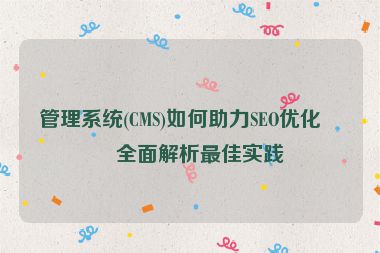 管理系統(tǒng)(CMS)如何助力SEO優(yōu)化？全面解析最佳實(shí)踐