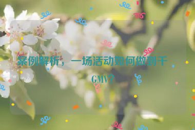 案例解析，一場(chǎng)活動(dòng)如何做到千萬(wàn)GMV？