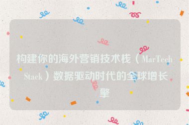 構(gòu)建你的海外營(yíng)銷(xiāo)技術(shù)棧（MarTech Stack）數(shù)據(jù)驅(qū)動(dòng)時(shí)代的全球增長(zhǎng)引擎