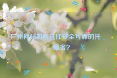 廣州網站如何選擇安全可靠的托管服務？