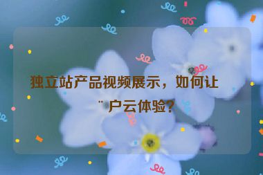 獨(dú)立站產(chǎn)品視頻展示，如何讓用戶云體驗(yàn)？