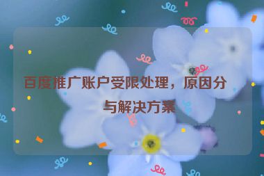 百度推廣賬戶受限處理，原因分析與解決方案
