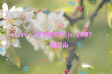 WordPress 如何修復(fù)軟 404 錯(cuò)誤？完整指南
