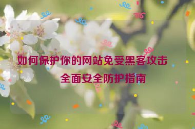 如何保護(hù)你的網(wǎng)站免受黑客攻擊？全面安全防護(hù)指南