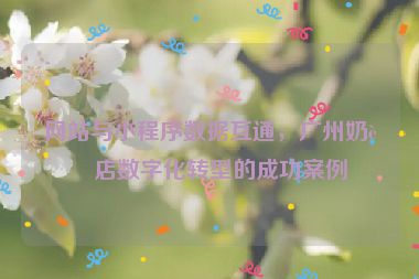網(wǎng)站與小程序數(shù)據(jù)互通，廣州奶茶店數(shù)字化轉型的成功案例