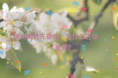 移動端優(yōu)先設(shè)計，為什么它如此重要？