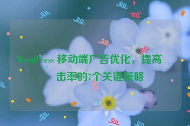 WordPress 移動端廣告優(yōu)化，提高點(diǎn)擊率的7個(gè)關(guān)鍵策略