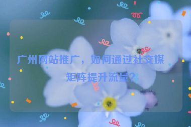 廣州網(wǎng)站推廣，如何通過(guò)社交媒體矩陣提升流量？