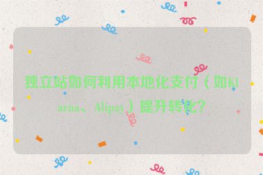 獨(dú)立站如何利用本地化支付（如Klarna、Alipay）提升轉(zhuǎn)化？
