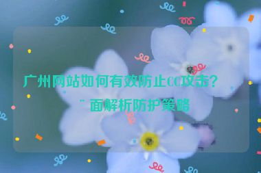 廣州網(wǎng)站如何有效防止CC攻擊？全面解析防護(hù)策略