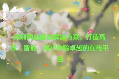 深圳網(wǎng)站建設(shè)解決方案，打造高效、智能、用戶體驗卓越的在線平臺