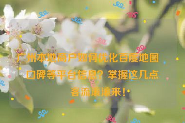 廣州本地商戶如何優(yōu)化百度地圖、口碑等平臺信息？掌握這幾點，客流滾滾來！