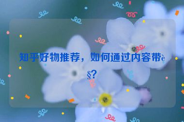 知乎好物推薦，如何通過內(nèi)容帶貨？