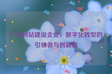 廣州網(wǎng)站建設(shè)企業(yè)，數(shù)字化轉(zhuǎn)型的引領(lǐng)者與創(chuàng)新者