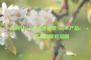 如何讓Google快速收錄Shopify產(chǎn)品頁(yè)，7個(gè)高效策略指南