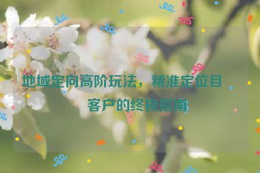 地域定向高階玩法，精準(zhǔn)定位目標(biāo)客戶(hù)的終極指南