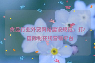 食品行業(yè)外貿(mào)網(wǎng)站建設(shè)規(guī)范，打造國際化在線營銷平臺