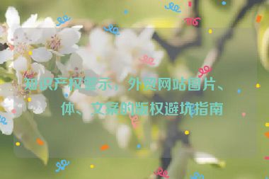 知識產(chǎn)權警示，外貿(mào)網(wǎng)站圖片、字體、文案的版權避坑指南