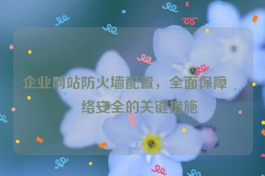 企業(yè)網(wǎng)站防火墻配置，全面保障網(wǎng)絡(luò)安全的關(guān)鍵措施
