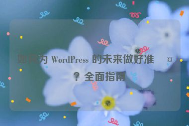 如何為 WordPress 的未來做好準(zhǔn)備？全面指南
