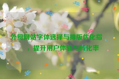 外貿(mào)網(wǎng)站字體選擇與排版優(yōu)化指南，提升用戶(hù)體驗(yàn)與轉(zhuǎn)化率