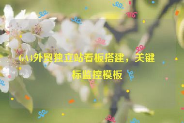 GA4外貿(mào)獨(dú)立站看板搭建，關(guān)鍵指標(biāo)監(jiān)控模板