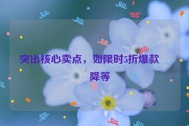 突出核心賣點，如限時5折爆款直降等