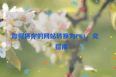 如何將你的網(wǎng)站轉(zhuǎn)換為PWA，完整指南