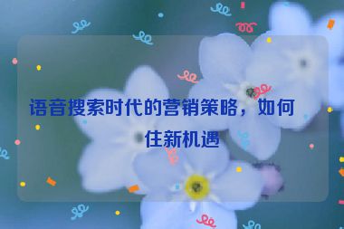 語(yǔ)音搜索時(shí)代的營(yíng)銷策略，如何抓住新機(jī)遇