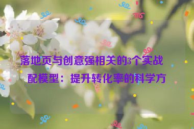 落地頁與創(chuàng)意強(qiáng)相關(guān)的3個(gè)實(shí)戰(zhàn)匹配模型：提升轉(zhuǎn)化率的科學(xué)方法