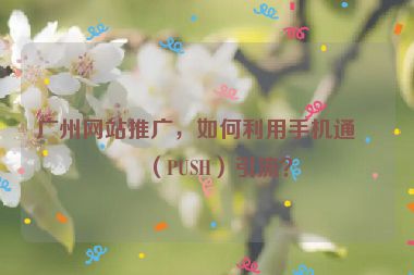 廣州網(wǎng)站推廣，如何利用手機(jī)通知（PUSH）引流？