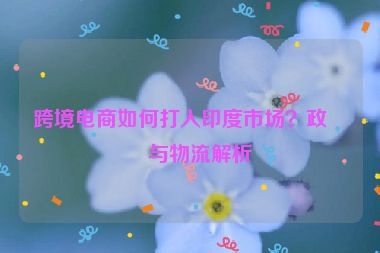 跨境電商如何打入印度市場？政策與物流解析