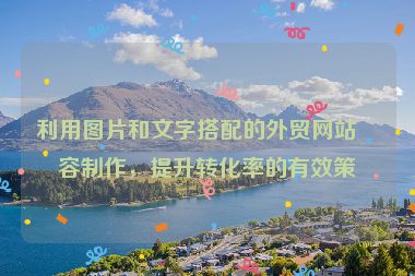 利用圖片和文字搭配的外貿(mào)網(wǎng)站內(nèi)容制作，提升轉(zhuǎn)化率的有效策略