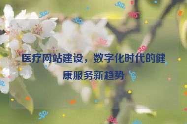 醫(yī)療網(wǎng)站建設(shè)，數(shù)字化時代的健康服務新趨勢