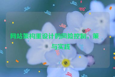 網(wǎng)站架構(gòu)重設(shè)計(jì)的風(fēng)險(xiǎn)控制，策略與實(shí)踐