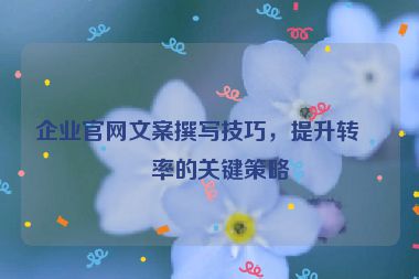 企業(yè)官網(wǎng)文案撰寫技巧，提升轉化率的關鍵策略