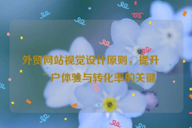 外貿(mào)網(wǎng)站視覺(jué)設(shè)計(jì)原則，提升用戶(hù)體驗(yàn)與轉(zhuǎn)化率的關(guān)鍵