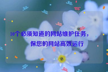 10個必須知道的網(wǎng)站維護(hù)任務(wù)，確保您的網(wǎng)站高效運(yùn)行