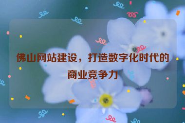 佛山網(wǎng)站建設(shè)，打造數(shù)字化時(shí)代的商業(yè)競爭力