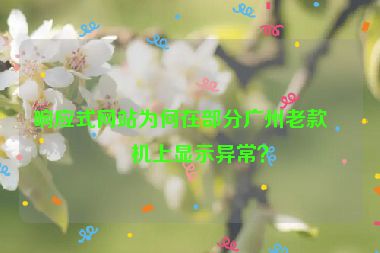 響應式網(wǎng)站為何在部分廣州老款手機上顯示異常？
