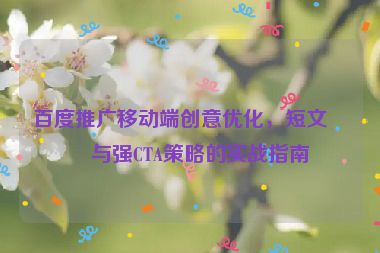 百度推廣移動端創(chuàng)意優(yōu)化，短文案與強CTA策略的實戰(zhàn)指南