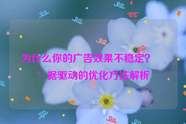 為什么你的廣告效果不穩(wěn)定？數(shù)據(jù)驅(qū)動的優(yōu)化方法解析
