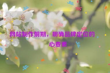 網(wǎng)站制作前期，明確品牌定位的核心要素