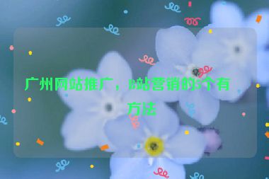 廣州網(wǎng)站推廣，B站營銷的5個有效方法