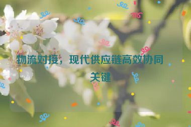 物流對(duì)接，現(xiàn)代供應(yīng)鏈高效協(xié)同的關(guān)鍵